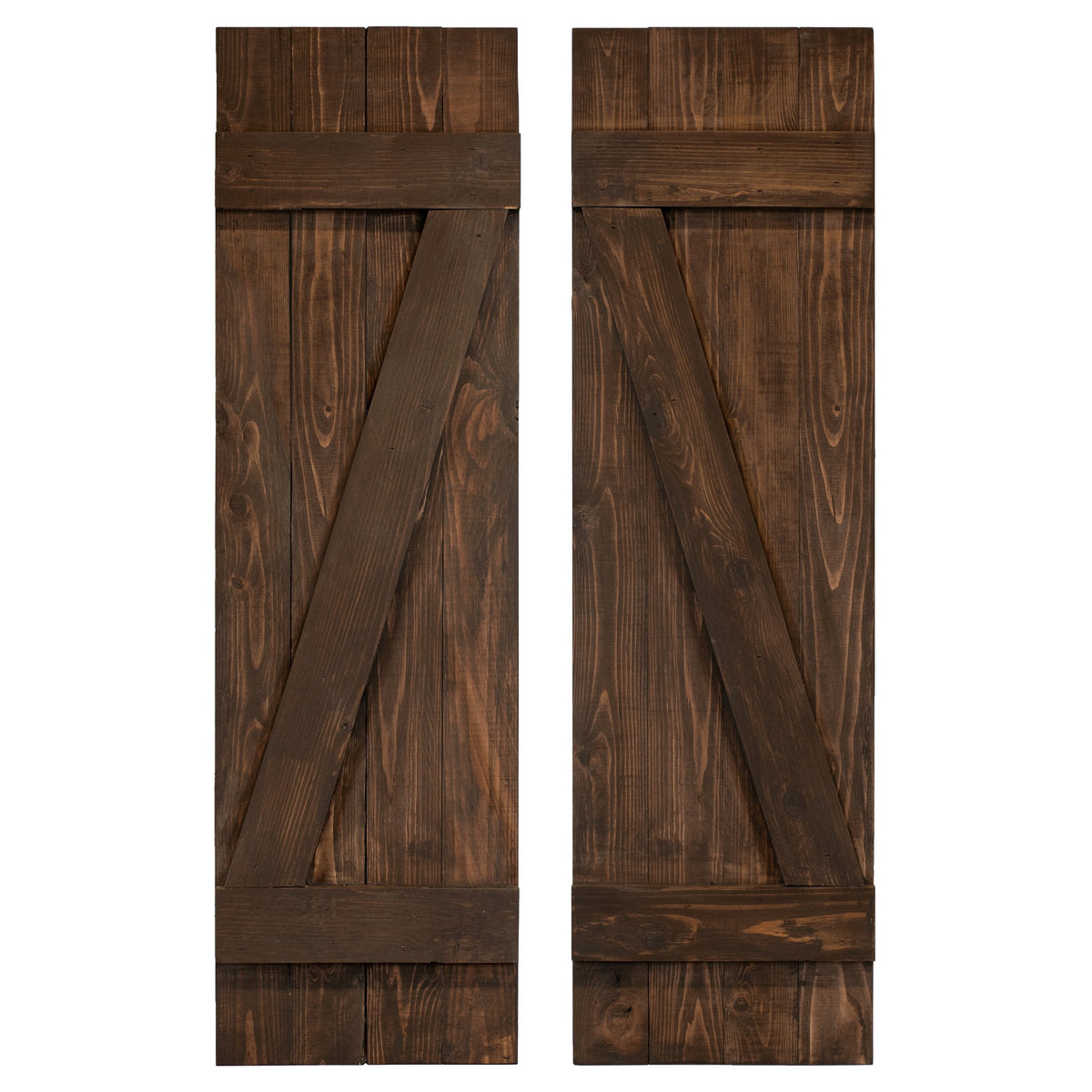 Coffee Brown Z Wood Shutters
